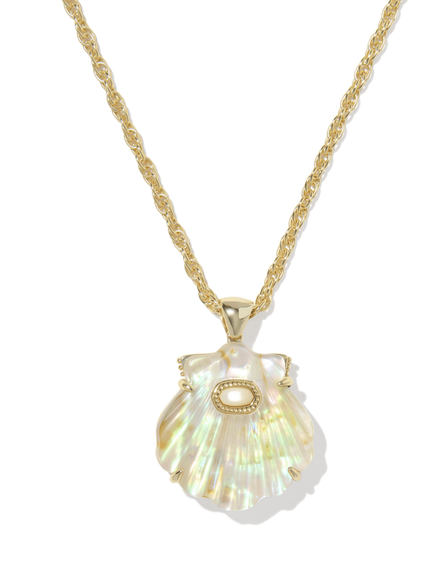 Lucia necklace in gold iridescent abalone - Heart On A Hanger