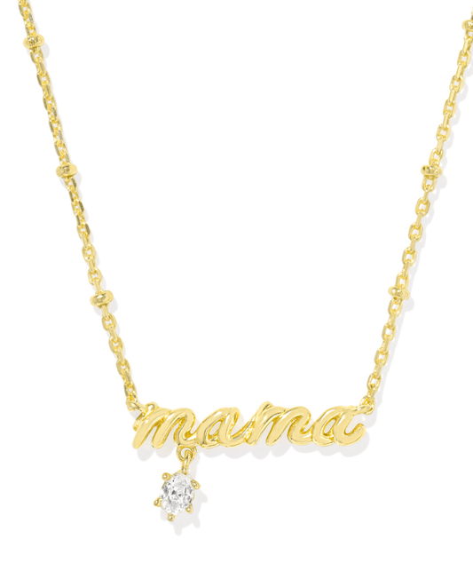 Mama short crystal pendant - Heart On A Hanger
