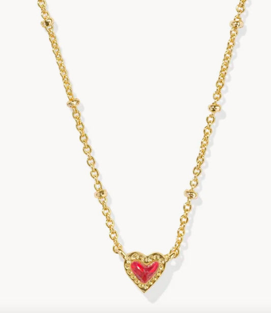 Mini ari heart satellite short necklace - Heart On A Hanger