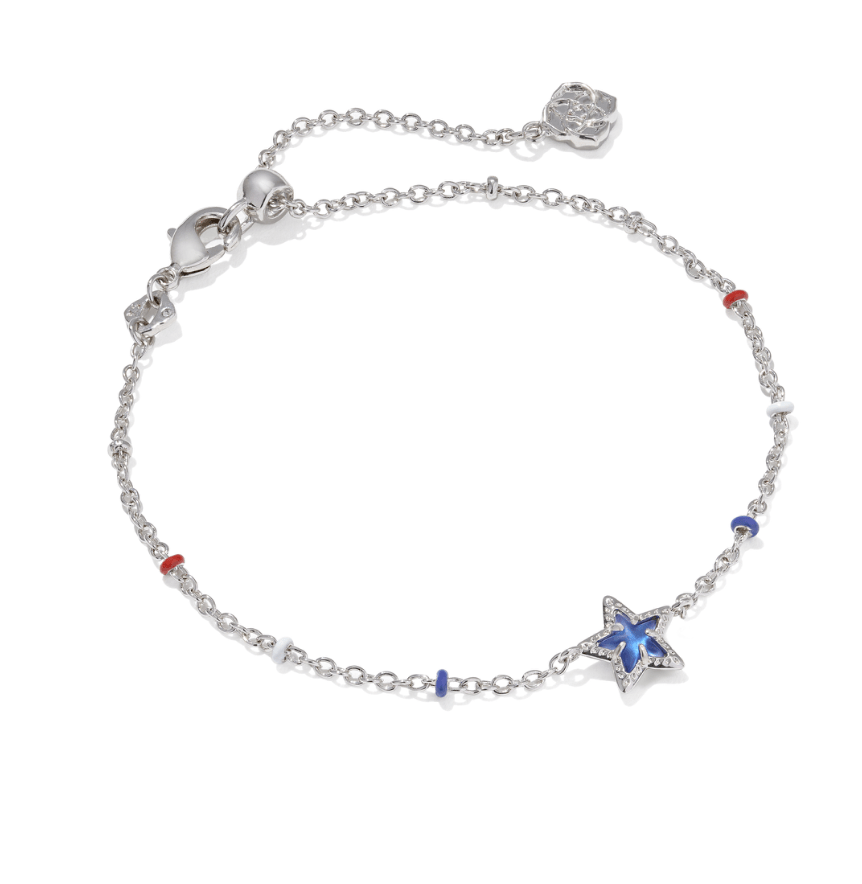 Mini Cassidy delicate chain bracelet silver blue illusion - Heart On A Hanger