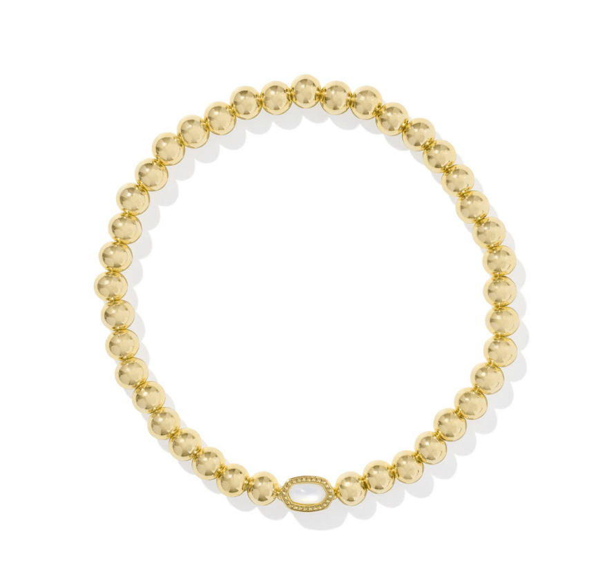 Mini Elaina bracelet in gold ivory mop - Heart On A Hanger