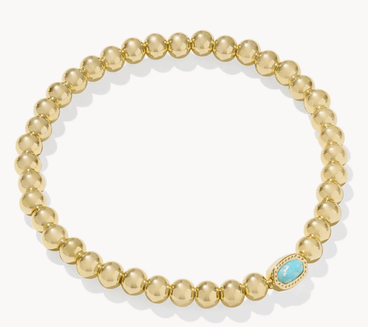Mini elaina bracelet in gold light teal opal - Heart On A Hanger