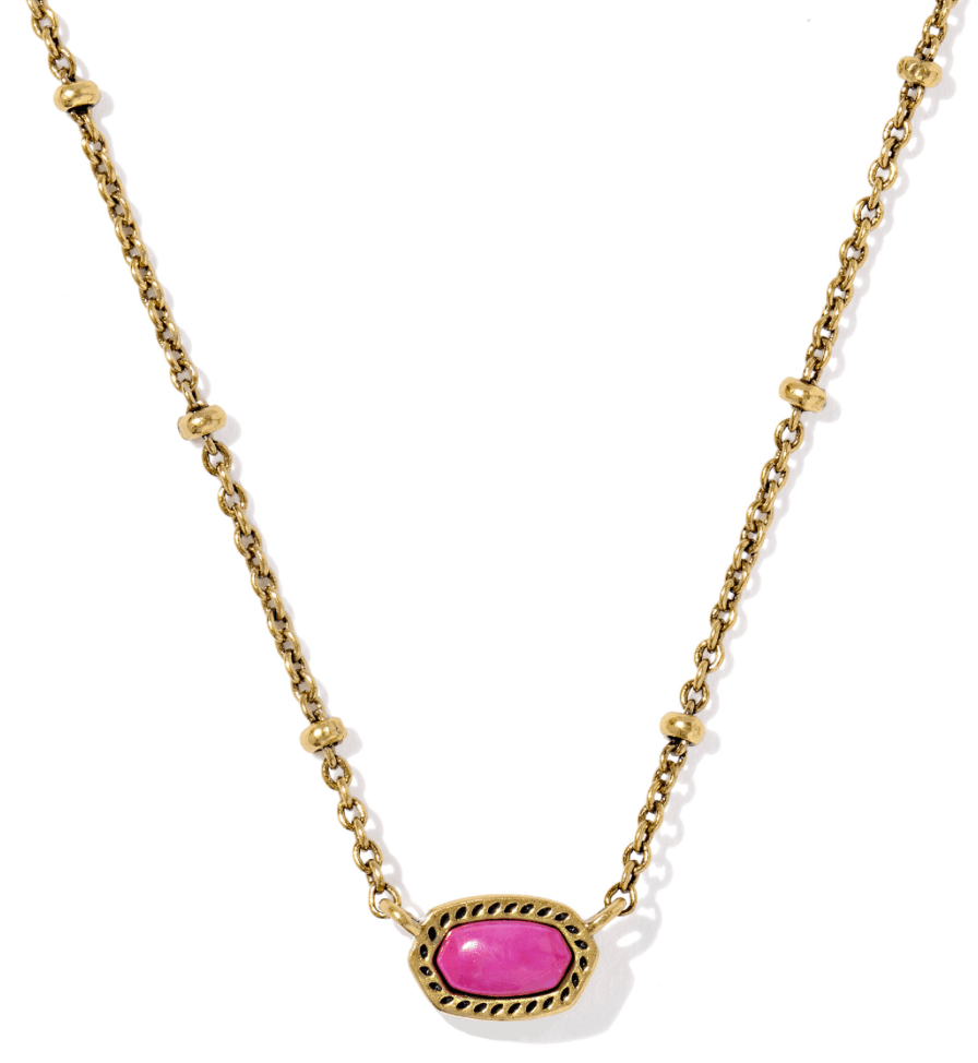 Mini elisa gold short pendant gold dark fuchsia - Heart On A Hanger