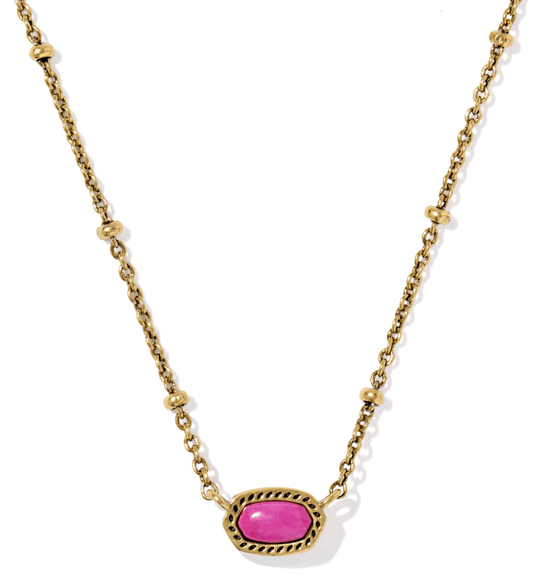 Mini elisa gold short pendant gold dark fuchsia - Heart On A Hanger