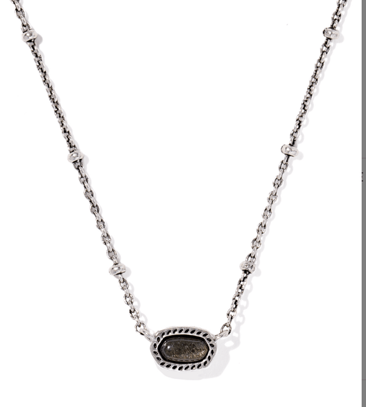 Mini elisa satellite pendant silver obsidian - Heart On A Hanger