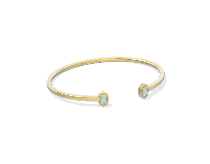 Mini elton cuff bracelet gold blue opal - Heart On A Hanger