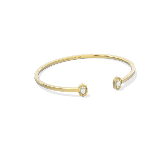 Mini elton cuff bracelet gold white opal - Heart On A Hanger