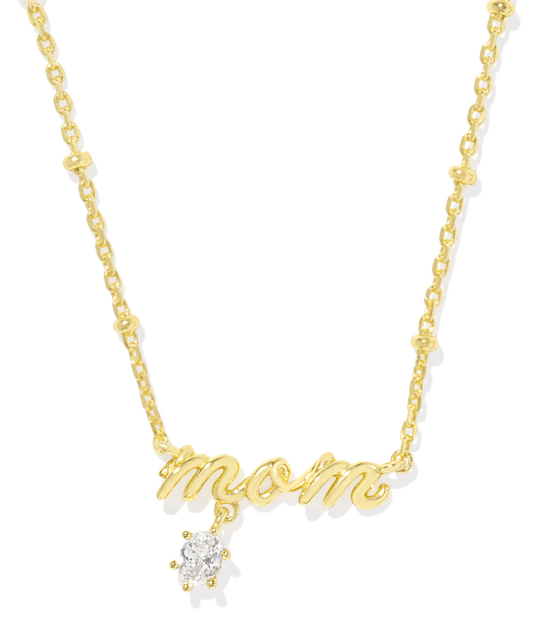 Mom crystal short necklace - Heart On A Hanger