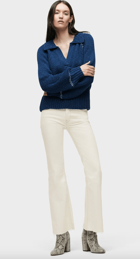 Nico midrise barefoot bootcut in ecru - Heart On A Hanger