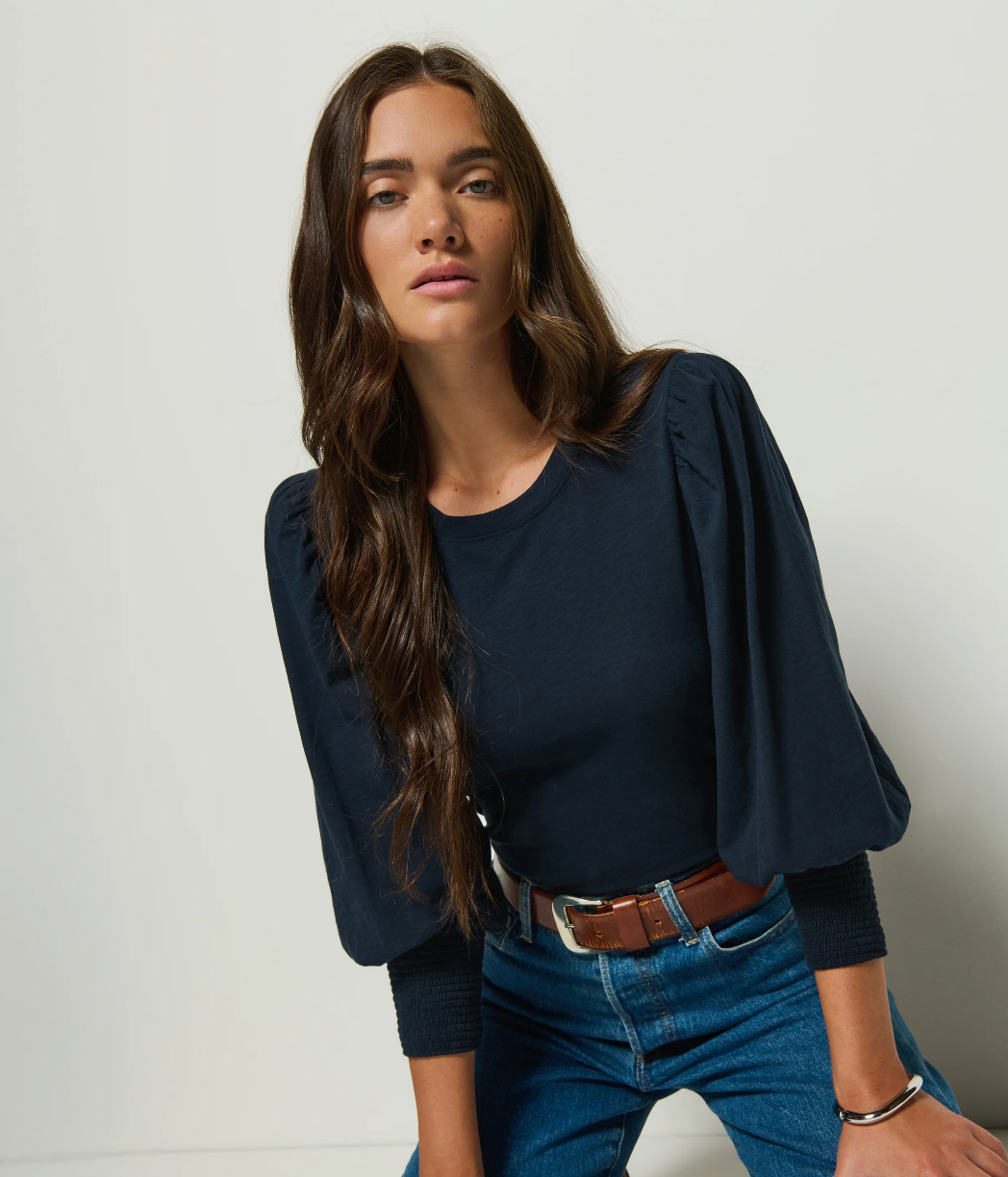 Loren peasant tee in night sky