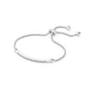Ott Bracelet Rhod Metal White CZ - Heart On A Hanger
