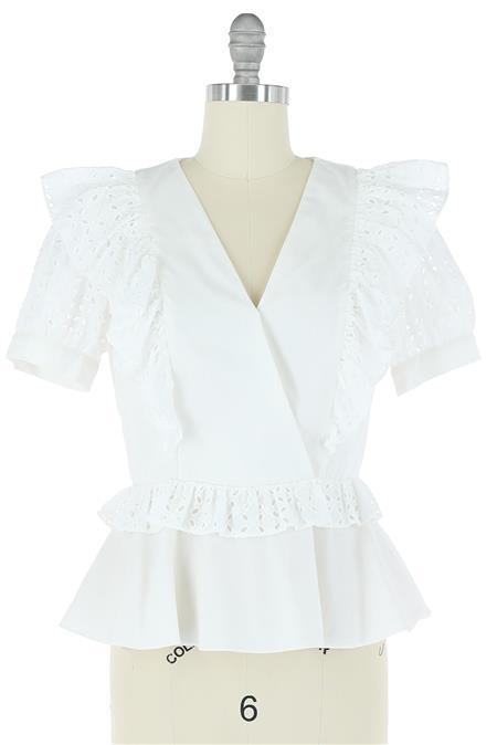 Overlapped Frill Blouse - Heart On A Hanger