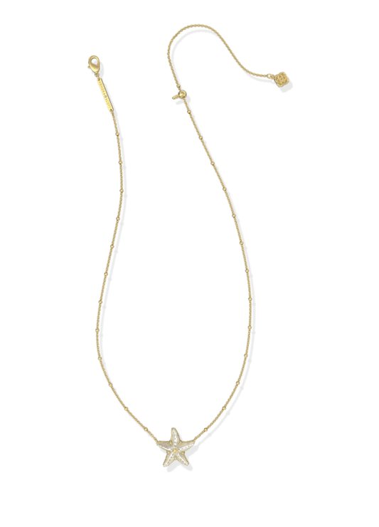 Parker starfish necklace in gold natural mother of pearl - Heart On A Hanger