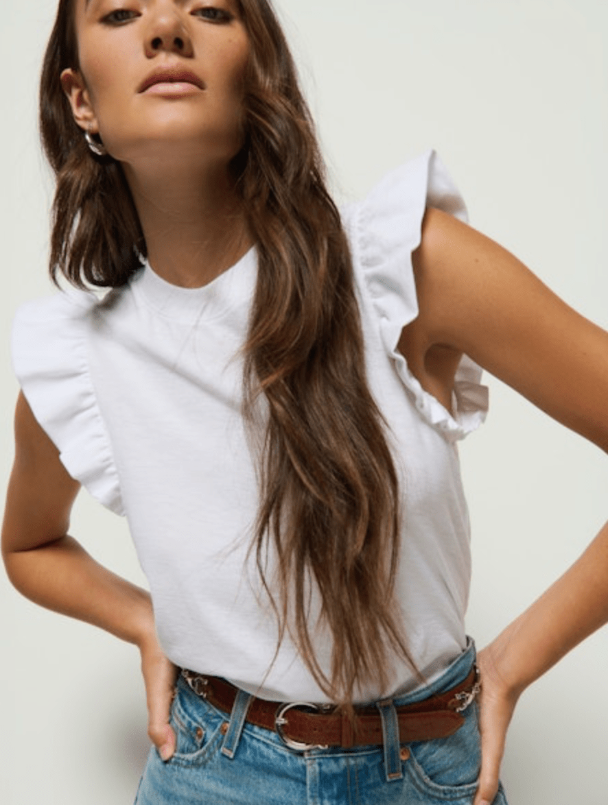 Paulette tank in white - Heart On A Hanger