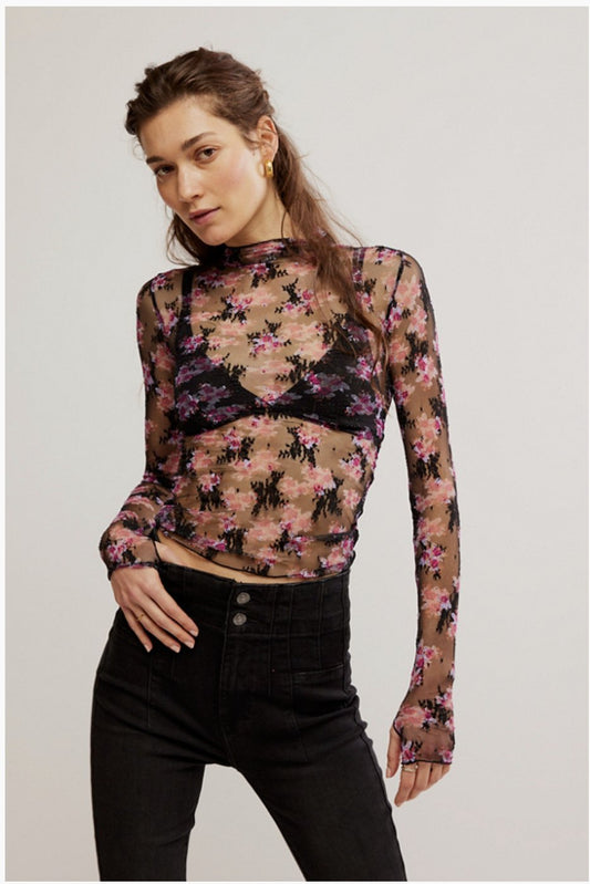 Printed lady lux layering in black combo - Heart On A Hanger