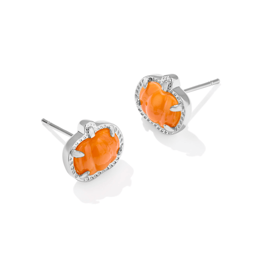 Pumpkin stud earring silver - Heart On A Hanger