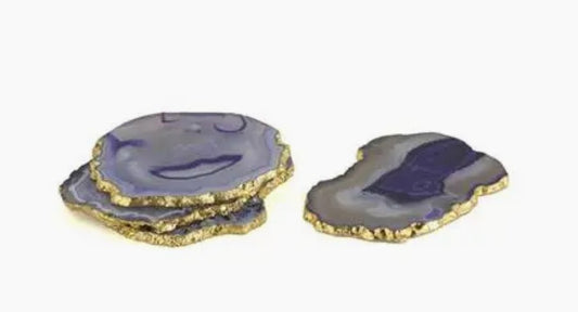 Set of 4 agate coasters - Heart On A Hanger