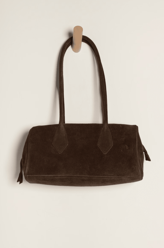 Sierra suede shoulder bag in chocolate - Heart On A Hanger