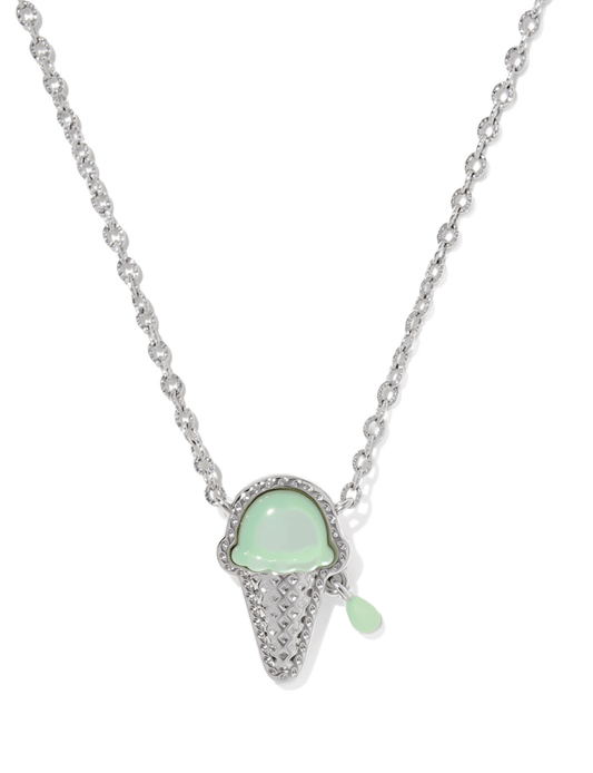 Silver ice cream short necklace in mint mop - Heart On A Hanger