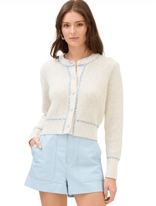 Spaced gia cardigan in white - Heart On A Hanger