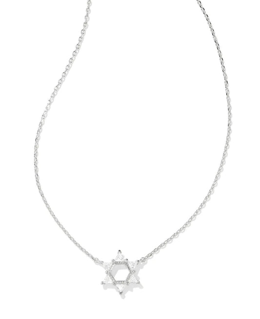 Star of david crystal short necklace - Heart On A Hanger