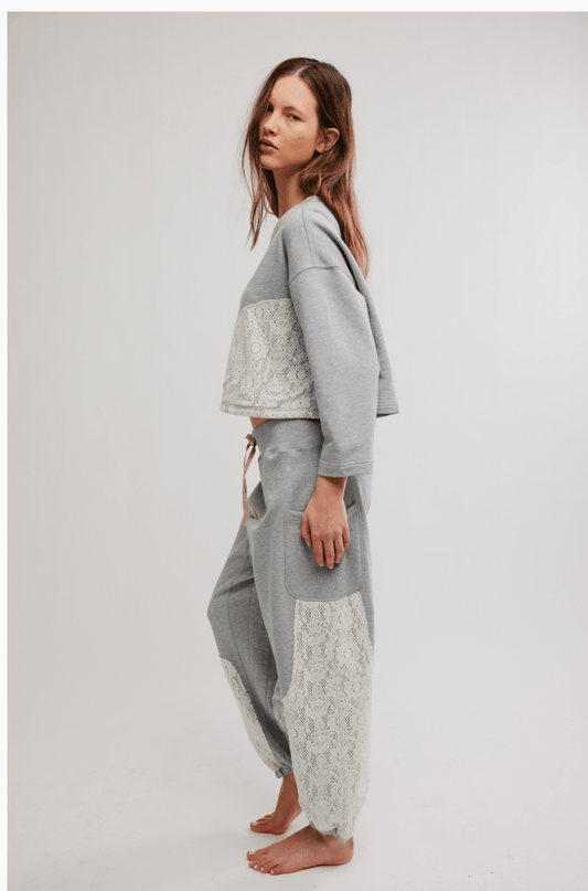 Sunday best lounge set in heather grey - Heart On A Hanger