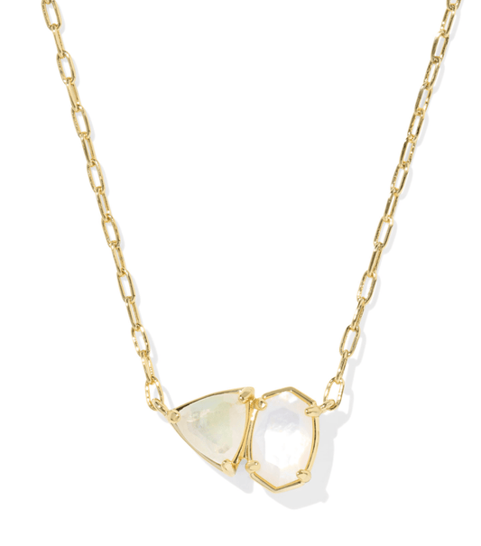 Tatum short necklace in gold neutral mix - Heart On A Hanger