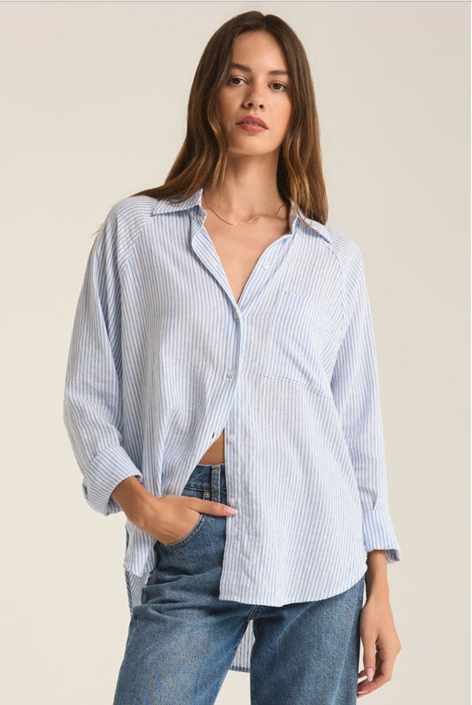 The perfect line top in bay blue - Heart On A Hanger