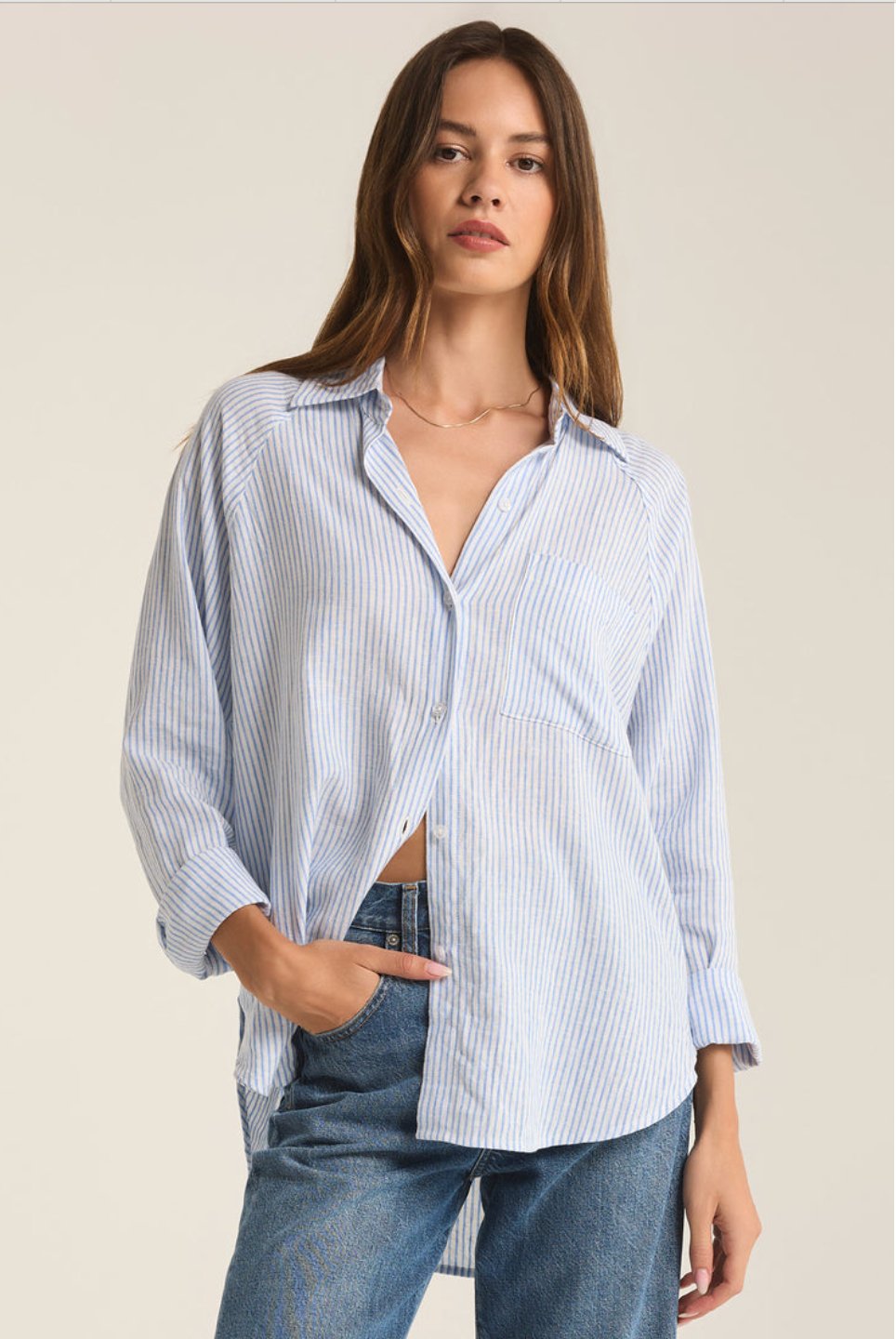 The perfect line top in bay blue - Heart On A Hanger