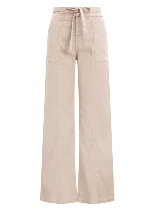 The tie waist wide leg trouser in barefoot - Heart On A Hanger