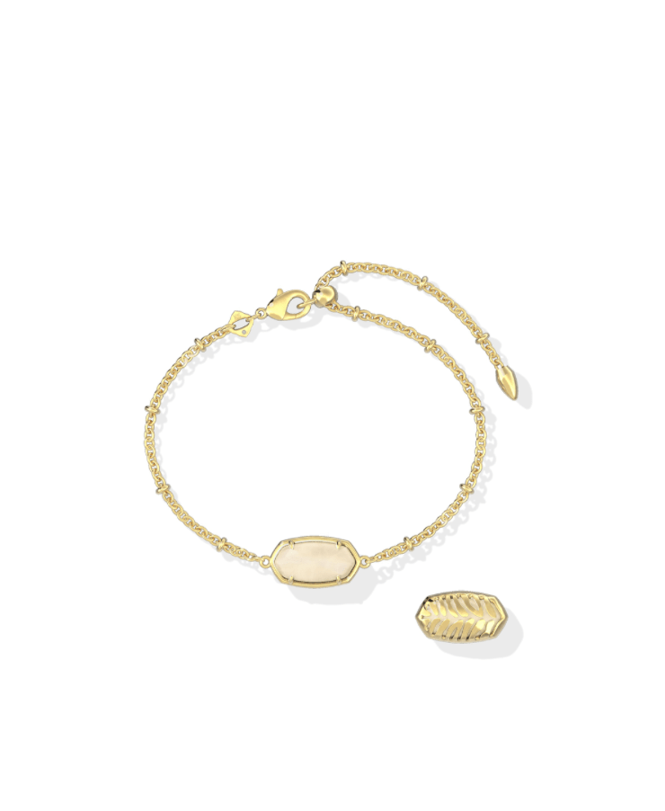 Tiger striped elaina bracelet in gold natural mop - Heart On A Hanger