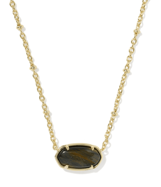 Tiger striped elisa necklace in gold dark brown - Heart On A Hanger