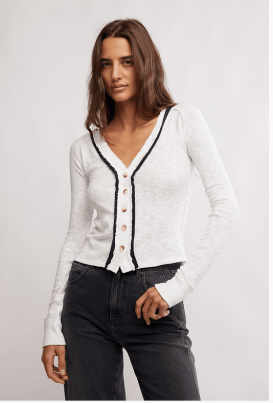 Tipton cardi in ivory combo - Heart On A Hanger