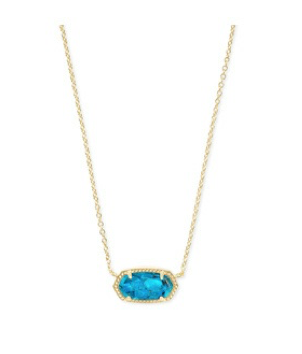 Elisa necklace gold bronze veined turquoise