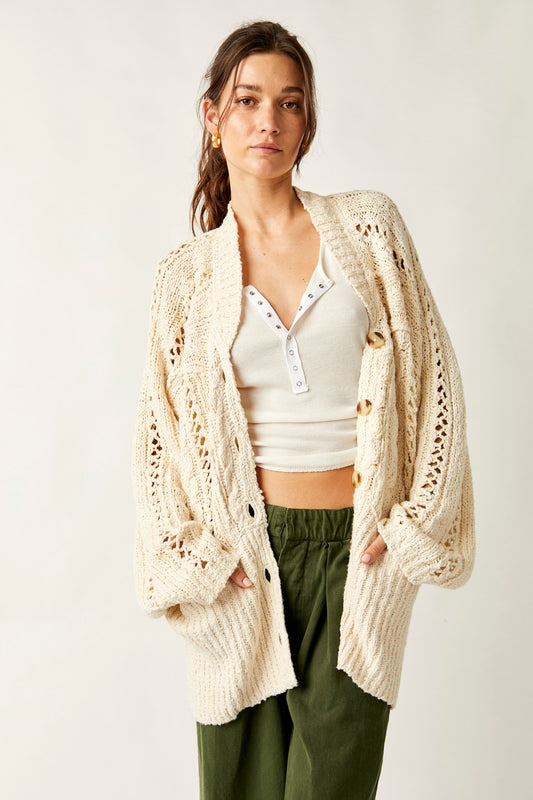 Ivory cable cardi