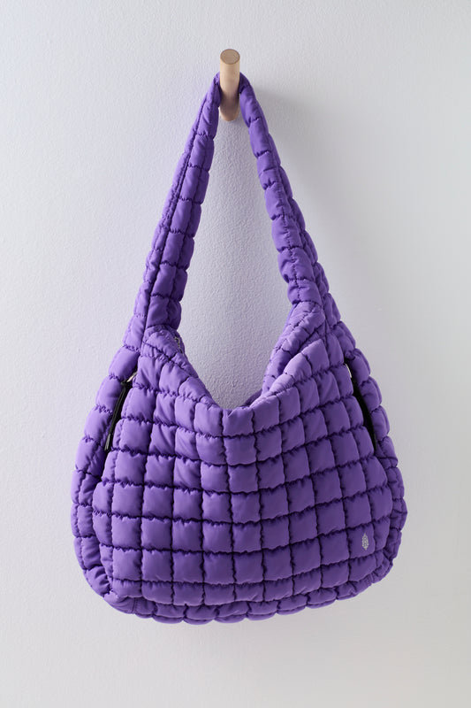 Purple quilted carryall